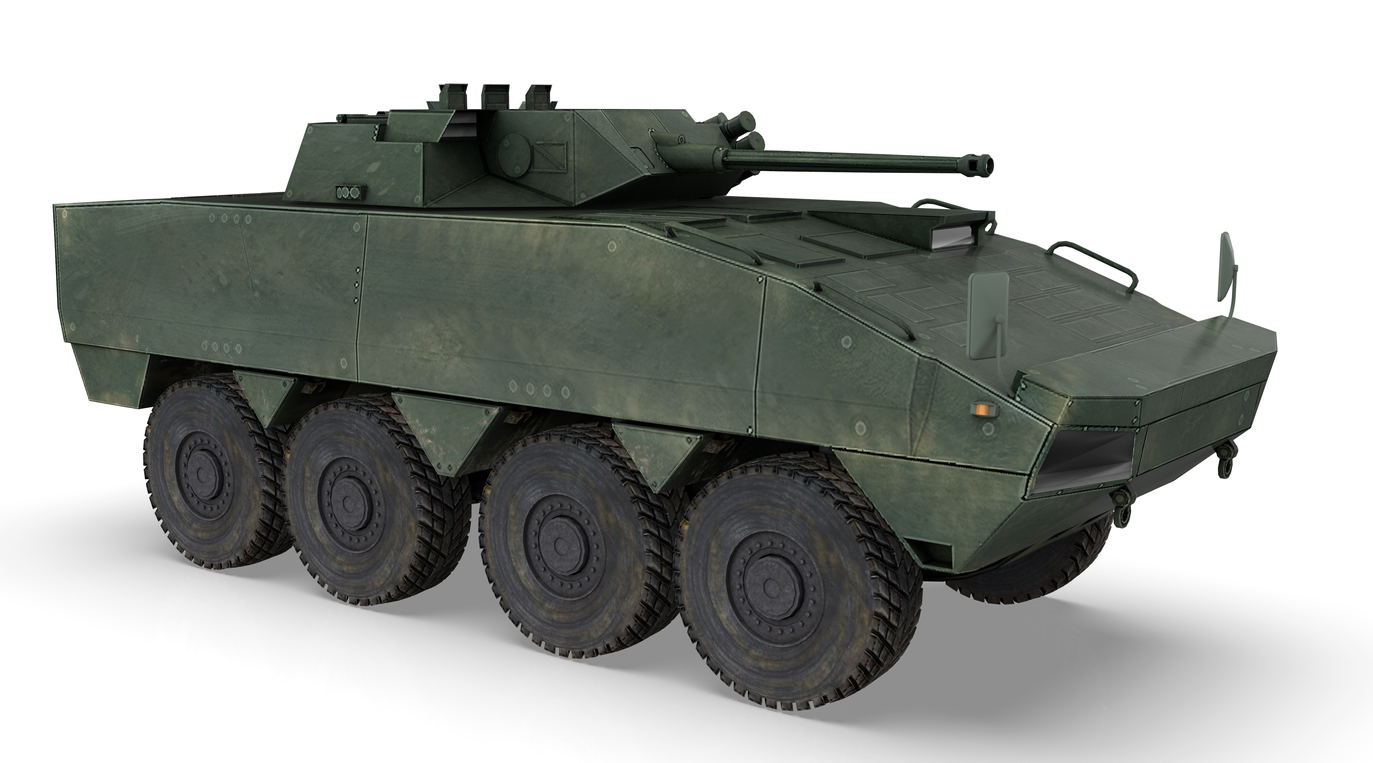 Military vehicle isolated on a white background - 3D Render